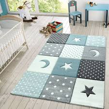 Kinder Teppich Karos Sterne Pastell Turkis Grau Jungen Teppiche Kinder Teppichmax Kinder Zimmer Teppich Kinderzimmer Kinderzimmer