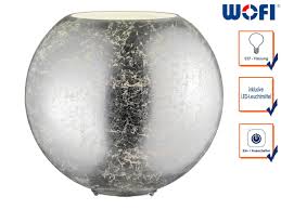 Kugel Tischleuchte Glas Goldfarbig Craquele O 20cm Wohnraumleuchte