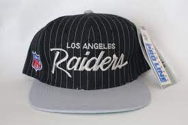 Vintage Los Angeles Raiders Nfl Pinstripe Snapback Hat Made By Sports Specialties Snapback Hats Raiders Fans Hats