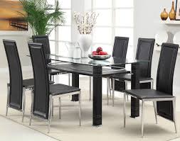 Glass table and chairs set. Acme Furniture Riggan 60208 6x60211 Contemporary Black Leg Table With Black Vinyl Chairs Set Corner Furniture Dining 7 Or More Piece Set
