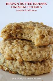 Brown Butter Banana Oatmeal Cookies In 2020 Tasty Baking Oatmeal Cookie Recipes Dessert Smoothie