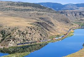 Reflective Lombard Canyon Burlington Northern Rail Link Montana