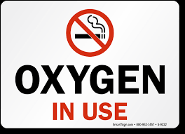 Rigid 3mm plastic, ideal for indoor use. Oxygen In Use Sign