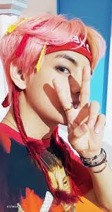 Taehyung Pink Hair Pink Blonde Hair Jimin Pink Hair