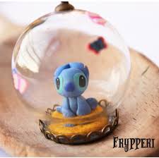 Sfera Di Vetro Con Stitch Fimo Polymerclay Handmade Disney Stitch Www Frypperi It Www Facebook Com Frypperi Snow Globes Disney Decor