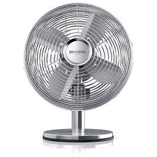 Brandson Retro Tischventilator Silverline Ventilator Mit 3 Geschwindigkeitsstufen Zuschaltbare 80 Oszillation Ventilator Tischventilator Neigungswinkel