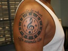 Many people have a music note heart tattoo, music note tattoo behind their ears and many more just because of the love all the joy that music and songs have brought to them! Shoulder Tattoos For Men Music Novocom Top
