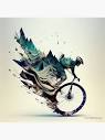 abstract mountain bike art, mountain bike wall art, mountain bike ...
