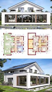 Build A Modern Family House With A Pitched Roof Bay Window Us Floor Plan Ideas With Atrium In 2020 Model House Plan Modern Architecture House Modern Family House