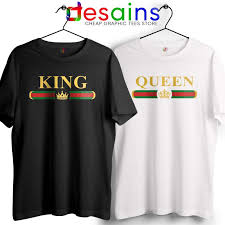 Couple T Shirts King Queen Gucci Buy Cheap Couple Tee Shirts S 3xl Green and red gucci jacquard stripe. couple t shirts king queen gucci buy