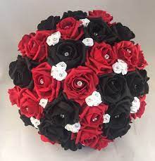 Crafts way provides the highest quality artificial foam flowers, clay flowers, and silk artificial flowers to customers since 2004. Bride Wedding Bouquet Red Black White Foam Rose Red Rose Wedding Wedding Bouquets Bride Black Wedding Flowers
