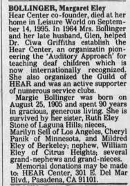 Margaret Eley Bollinger Obituary