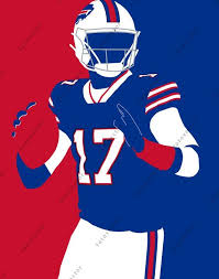Buffalo Bills Josh Allen Photo Picture Print Football Jersey Options Blue Or White Sports Player In 2020 Buffalo Bills Football Football Jerseys