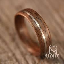 Walnut And German Silver Wooden Wedding Ring Mens Wooden Wedding Bands Wood Wedding Ring