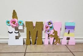 8 Inch Wood Letters Hand Painted Unicorn Theme Unicorn Decorations Unicorn Room Decor Unicorn Party Decorations