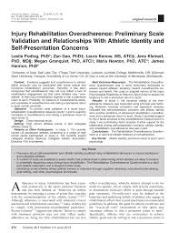 Kevin crawford has been proud to serve. Pdf Injury Rehabilitation Overadherence Preliminary Scale Validation And Relationships With Athletic Identity And Self Presentation Concerns