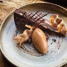 Warm Chocolate Hazelnut Brownie Gianduja Whipped Ganache Orange Chocolate Sauce Dark Chocolate Chili Ice Cream Chocolate Chili Desserts Chocolate Hazelnut