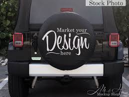Vinyl Car Decal Mockup Black 4x4 Tire Cover Mockup Wheel Etsy Car Decals Vinyl Tire Cover Digital Word Art