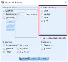 Kita tinggal mengetikkan nama atau kata yang ingin kita cari. Central Tendency Mencari Sum Mean Median Modus Pada Spss