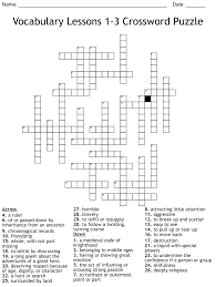 Play the free online crossword puzzle from the atlantic, created by puzzle constructor, caleb madison. English Vocabulary Lessons 1 2 Crossword Wordmint