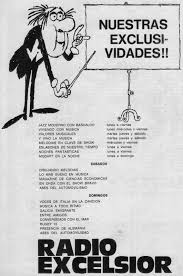 Publicidad De Radio Excelsior Buenos Aires Decada Del 60 Jazz Moderno Melodias Musicales