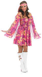 Hippies Clothing In The 60s 1960s Pink Swirl Hippy Fancy Dress Ladies 60s Hippie Costume Outfit Uk Fancy Dress Plus Size 1960s Fancy Dress 90s Fancy Dress