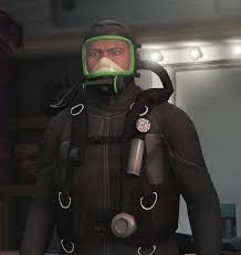 The helmet is screwed down a quarter turn onto the breastplate, which is attached to the canvas dress with four brails. Scuba Suit Gta Wiki Fandom