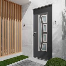 Si vous ne pouvez pas encore décider en quelle couleur peindre votre porte d'entrée, on a une dernière solution à offrir. Porte D Entree Alu Riwa Essentiel H 215 X L 90 Cm Vitree Gris Anthr Pou Droit Leroy Merlin