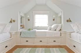 Beds Are Built In Atop Storage Drawers In The Third Floor Bunk Room Bunk Room Built In Bed Attic Bedrooms