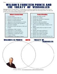Treaty Of Versailles And 14 Points Venn Diagram Treaty Of Versailles Students Of History Venn Diagram
