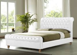Delivery and assembly are thrown in and the customer service and ethics are second to none. Jonesboro Upholstered Sleigh Bed White Bed Frame White Double Bed Frame Leather Bed Frame