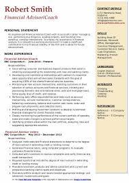 Interested in the financial market. Financial Advisor Resume Samples Qwikresume