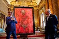 King Charles III's bright red official portrait raises eyebrows ...