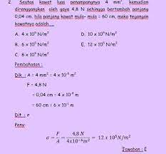 Maybe you would like to learn more about one of these? Soal Dan Jawaban Materi Tegangan Dan Regangan Jawabanku Id