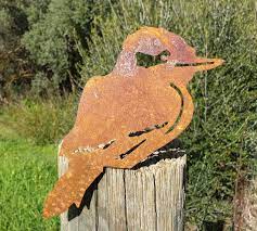 Kookaburra Garden Art Rusty Kookaburra Garden Ornament Etsy Rusted Metal Garden Artwork Pink Photography