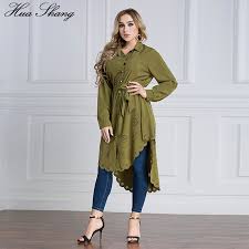 Plus Size 6xl High Low Hem Blouse Shirt Women Spring 2020 Long Sleeve  Hollow Out Floral Asymmetrical Loose Tops Blusas With Belt - Blouses &  Shirts - AliExpress