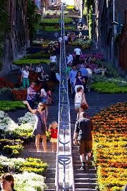 Stairs Montagne De Bueren In Flowers Liege City Belgium Bueren En Fleurs 2014 Liege Belgium France Travel Beautiful Landscapes
