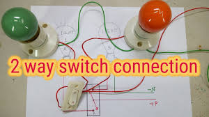 .to run a light switch to only one light i would connect the black wire from the switch via the light box (octagon box) directly onto the light fixture from the second light to the next two plug boxes would i use # 14 two wire cable again? Two Light One Switch Connection 2 Way Switch Two Way Switch Wiring Diagram Youtube