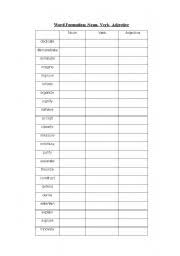 word formation esl worksheet by sukra1081