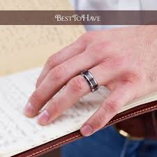 Todd reed, price upon request. Red Carbon Inlay Mens Tungsten Carbide Wedding Engagement Band Ring