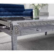 The magreas tray is handmade in sweden. Mirrored Coffee Table With Drawers Crystal Finish Jade Boutique Furniture123