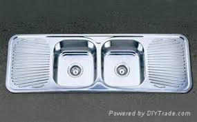 double bowl double drainboard stainless