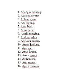 Sementara menurut seorang ahli bahasa, padmosoekatjo, 1953:24. Contoh Tembung Camboran Cara Golden