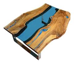 Стол из слэбов с эпоксидной смолой. Leben Sie Rand Fluss Couchtisch Mit Leuchtenden Harz Fillin Und Naturlichen Turkis Stein Resin Table Turquoise Stone Unique Coffee Table