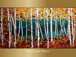 Birch Trees In Fall Paintings Clearance Sale Birch Trees Painting Aspen Trees Modern Absract Landscape Forest Painting Ready To Hang A Birch Trees Painting Forest Painting Tree Painting