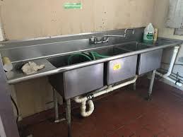 stainless steel 3 compartment sink