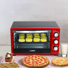 Luby Grille Pain A Convection Avec Minuterie Reglage Pour Toast Grille Pain Avec Plaque De Cuisson Grille Et Plateau A Miettes 6 Tranches Rouge Amazon Ca Maison Et Cuisine