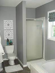 With a less blue and more gray mix, this color can dominate a room without a doubt and you would love it. Glidden Granite Gray Bathroom Wall Hangings Curtain Love This Grey Bathrooms Bathroom Wall Hanging Gray Bathroom Walls