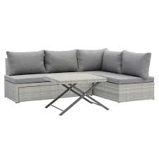 Living room (277) play room (24) brand. My Garden Stories Loungegruppen Set Multifunktional Geflecht Aluminium 4tlg Qvc De