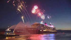 Disney Fantasy Cruise Ship Arrives At Port Canaveral Florida With Fireworks And Characters Disney Fantasy Cruise Disney Fantasy Disney Fantasy Cruise Ship